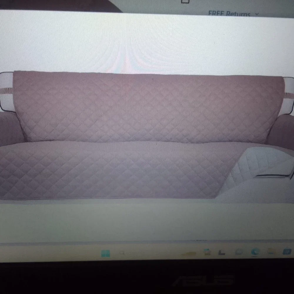Your best offer? Perfect-fit tan&brown thick warm quilted sofa cover, brand new